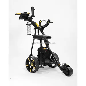 Topsun Opvouwbare Mini Afstandsbediening Golfkarretjes Voor Koop Elektrische Push Golf Trolley Met Seat