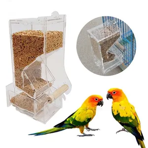Wholesales Acrylic Pet Bird Seed Food Feeder Single Slot For Parrot Cockatiel Canary GL