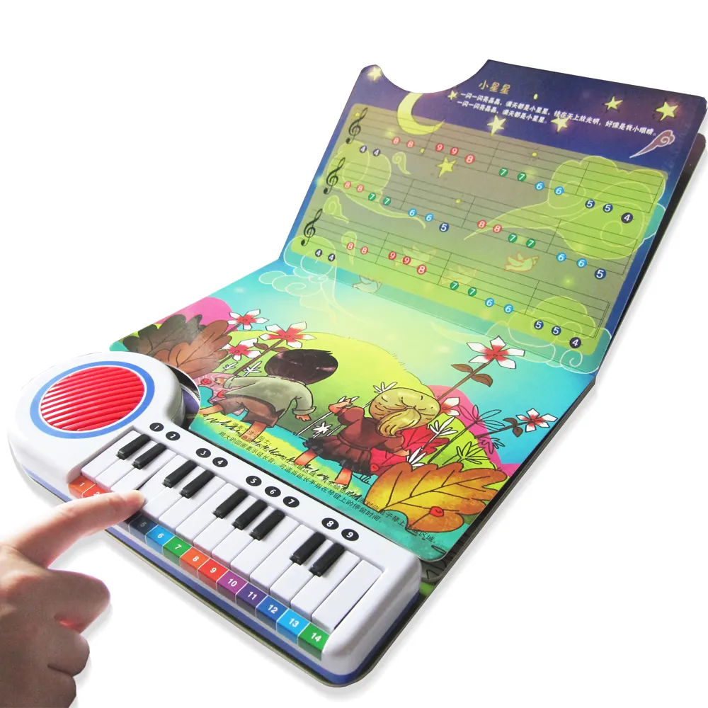 Mini Piano Sound Children Educational Book ,Full Color Softcover Book with Piano Keys