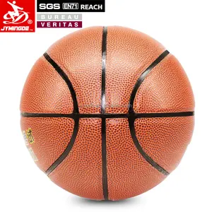 Top quality coffee color mini leather basketballs size 4 for teenagers