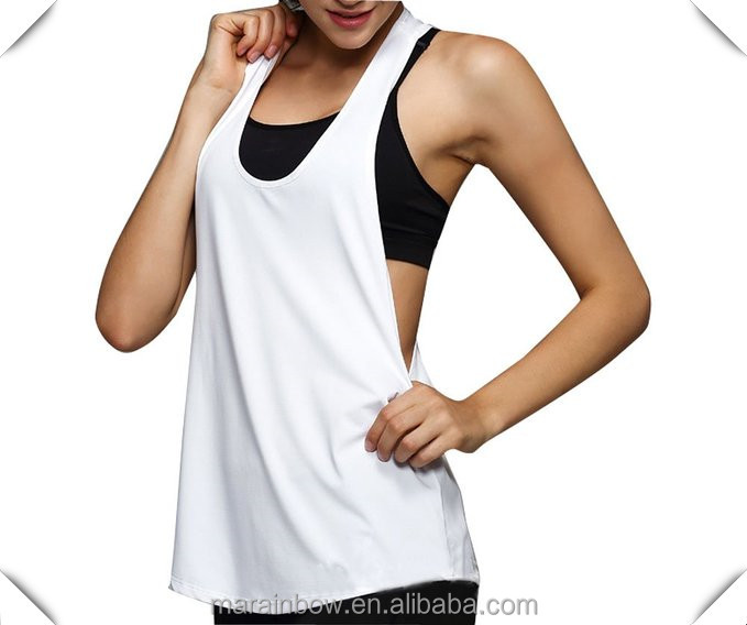 Womens Basic Loose Low V Neck Racerback Sport Tank Top Yoga Top Deep Cut Running Top Plain Workout Tank