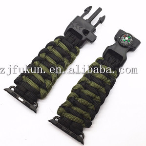 Hot Sale Weave Fire Starter Paracord Rope <strong>Survival</strong> apple <strong>Watch</strong> Band for Outdoors Camping - Product Image 6