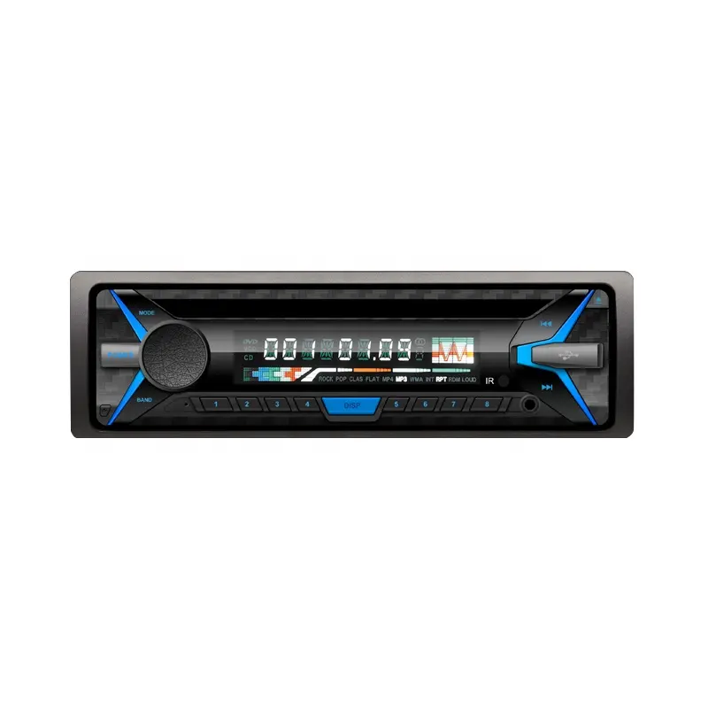 Radio FM integrada para coche, Radio con reproductor DVD, BT, USB, Bus, con control de micrófono, 1 Din