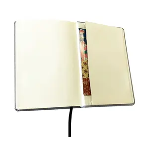 Pocket Book Printing Customized Linen Cover Cream Paper Journal Book Printing With Pocket