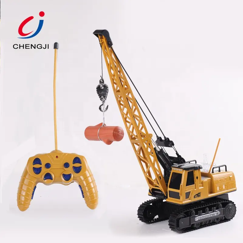 คุณภาพสูงจำลองการก่อสร้างรีโมทคอนโทรลเด็ก Rc Crane Toy