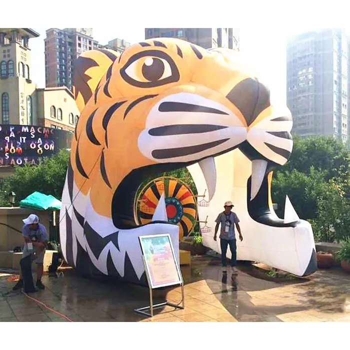 Giant Inflatable Tiger Football Tunnel for Sport Entrance