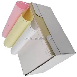 Múltiples capas de color rosa amarillo continua en blanco de la computadora de papel