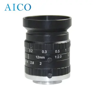 6mp 2/3" F2.0 6mpixel 12mm low distortion C mount fa cctv lens for machine vision of verify seal integrity