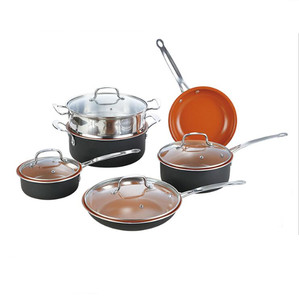 Homemory – Nouveaux ensembles <span class=keywords><strong>de</strong></span> casseroles en aluminium antiadhésives sans huile pour cuisinière à gaz <span class=keywords><strong>et</strong></span> à plaque, double usage, vente en gros, par le fabricant - Product Image 1
