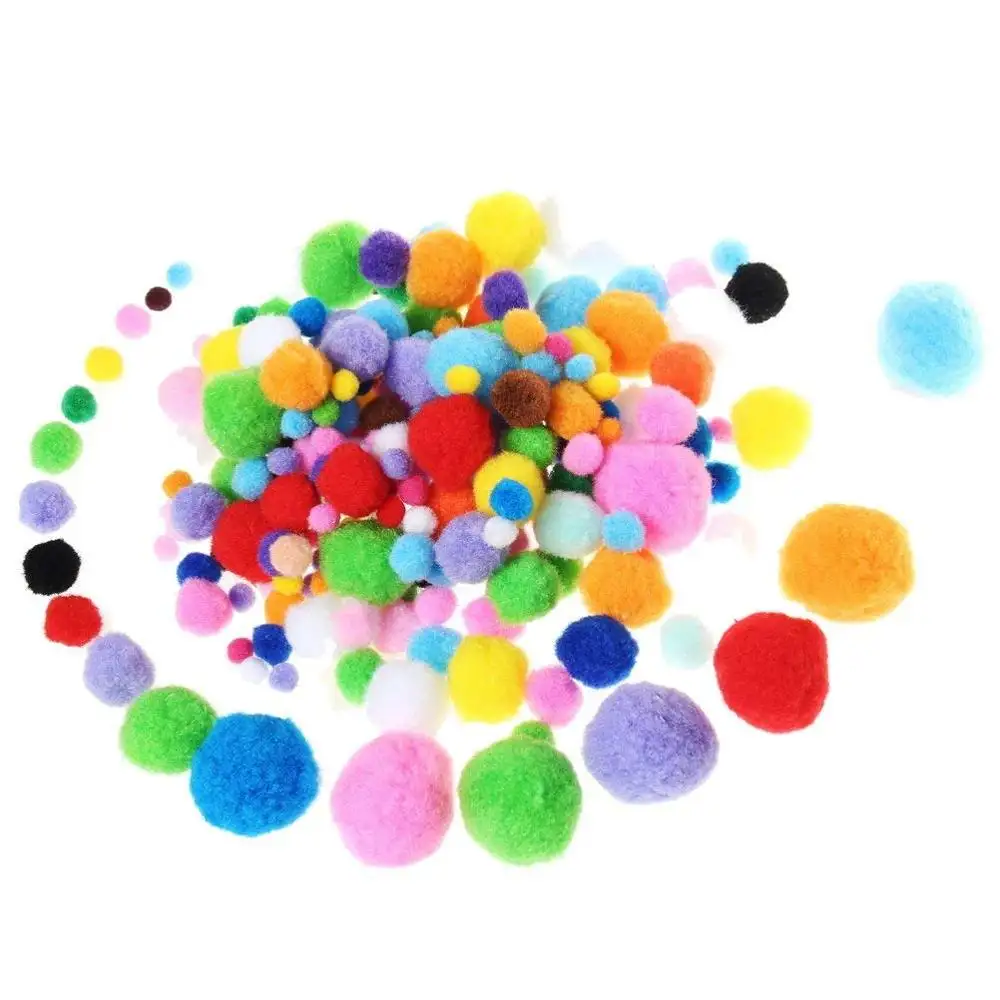Boules Pom Poms multicolores, 10 pièces pour enfants, fabrication artisanale