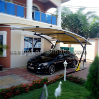 Auvents de stationnement à pente unique, kits de carport, garages, en alliage d'aluminium 6061-T6 100% pressé à froid, étanche, finition bois PVDF