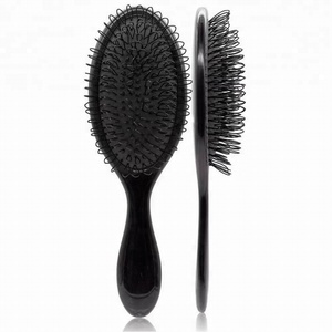 <span class=keywords><strong>Brosse</strong></span> à cheveux ionique avec logo personnalisé, poils en <span class=keywords><strong>boucle</strong></span> avec coussin d'air, design compact pour l'entretien des perruques - Product Image 2