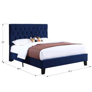 <span class=keywords><strong>Letto</strong></span> con <span class=keywords><strong>Struttura</strong></span> in Velluto Blu Turchese 160x200 in Confezione Unica - Product Image 4