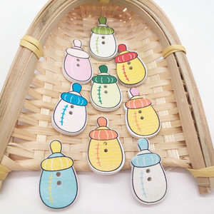 2 lỗ 100PC nút gỗ tự làm phim hoạt hình nhỏ điều dưỡng chai mô hình môi trường sơn nút - Product Image 1