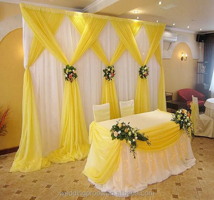 Personnaliser romantique toile de fond rideau drapé tissu salle de mariage toile de fond idées décorations de mariage indien décor