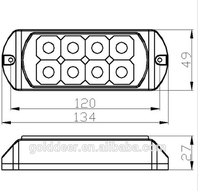 Golddeer ámbar rojo 9 ~ 30V luz estroboscópica de advertencia luz LED de marcador lateral Luz de ambulancia usada para camiones