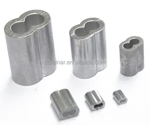 Virola de aluminio de doble orificio, 2-8mm de diámetro