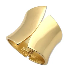 Punk Sáng Bóng Bề Mặt Quyến Rũ Tuyên Bố Arm Cuff Trang Sức Vòng Tay Cho Phụ Nữ Cổ Điển Big Gold Hợp Kim Bangles Dress Cuff