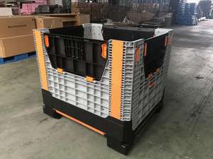 กล่องพาเลทพลาสติกแบบพับได้ รับน้ำหนักมาก สำหรับคลังสินค้าขนาดใหญ่ ความจุ 1 ตัน  แบบซ้อนได้ สำหรับอุตสาหกรรม - Product Image 2