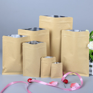 Personnalisé Étanche À L'humidité Kraft Brun Papier Feuille Ziplock Sacs Avec Loge - Product Image 1