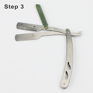 Custom Straight <strong>razor</strong> Handle Barber Straight <strong>Razor</strong>, for Salon Use Folding Metal <strong>Cut</strong> <strong>Throat</strong> Barber <strong>razor</strong> - Product Image 5