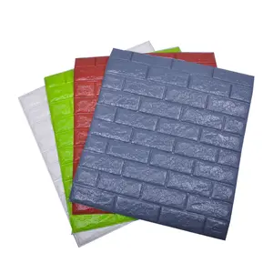 Paneles de pared de Pe blanco, papel tapiz de ladrillo de espuma 3D, papel Adhesivo de pared