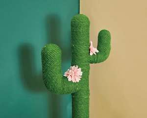 Green Cactus Cat jumping toy cat wood climbing tree toy - Product Image 5