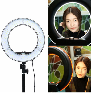 Lampe annulaire photographique 12 pouces 40W 5500K 180 LED à intensité variable pour appareil photo, téléphone, vidéo, <span class=keywords><strong>avec</strong></span> trépied et déclencheur - Product Image 4