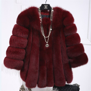Gran precio en abrigo de piel sintética de visón Vintage blanco para mujer con cuello con capucha de talla grande estilo Vintage de invierno - Product Image 1