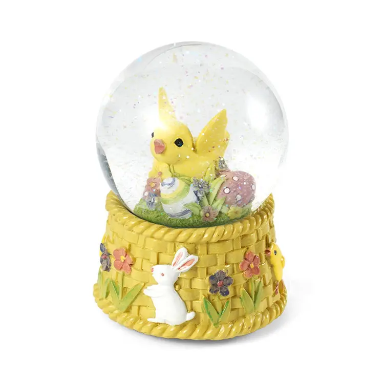 Waterball Gigt Decor Decorate Gg0049 Blue Snow Globes Plastic 2.0 Easter Small Peeps Chick Water Globe