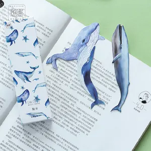 บุ๊คมาร์คข้อความ Suppliers-ใหม่ปลาวาฬปลากระดาษบุ๊คมาร์คเครื่องเขียนที่คั่นหนังสือผู้ถือบัตรข้อความ