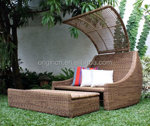 <span class=keywords><strong>2</strong></span> pc diseño de almacenamiento Sun canopy jardín silla y otomana patio de ratán sofa cama - Product Image 4