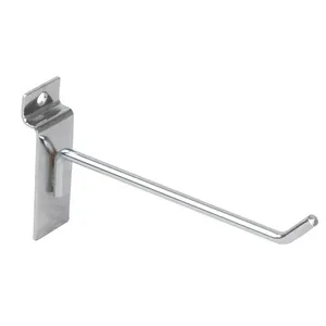 Metal chrome display single line hanging slatwall plate hook