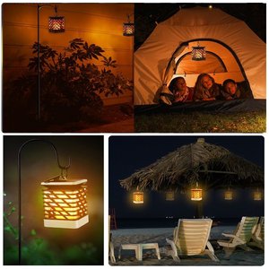 YH0812ソーラーLEDランタンぶら下げダンシングフレイムデコレーションライトと傘ランタンガーデン用IP65定格 - Product Image 2