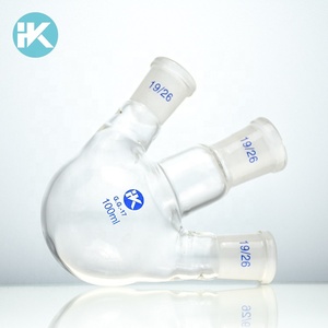 Estándar de alta calidad de la boca 100 ml 3 cuello fondo redondo frasco oblicua forma cuello 3 hirviendo frasco - Product Image 2