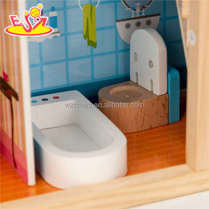 Barato al por mayor rosa <span class=keywords><strong>de</strong></span> <span class=keywords><strong>madera</strong></span> tamaño casa <span class=keywords><strong>de</strong></span> <span class=keywords><strong>muñecas</strong></span> para los niños W06A316 - Product Image 4