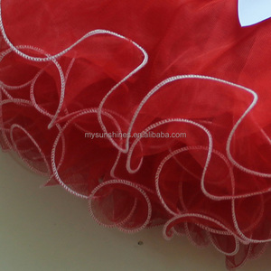 Jupes <span class=keywords><strong>Tutu</strong></span> rouge de noël pour enfants, avec garniture blanche, nouveau Design, vente en gros - Product Image 4