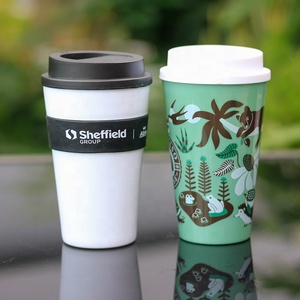 Logo personalizzato di stampa riutilizzabile di plastica pp tazza di <span class=keywords><strong>caffè</strong></span> con coperchio - Product Image 2