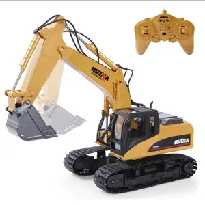 On-line hot selling best gift 15 Channel Functional Remote Control Excavator Construction Tractor crawler toy for kids