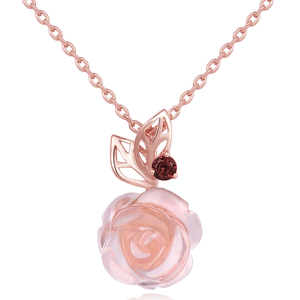 Csja — <span class=keywords><strong>collier</strong></span> à <span class=keywords><strong>fleurs</strong></span> en Quartz Rose, bijoux en argent Sterling 925, pierres précieuses naturelles, tendance, NI025, pour femmes - Product Image 1