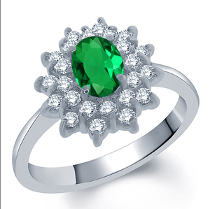 hình bầu dục cắt sáp đúc tổng hợp màu xanh lá cây spinel đá quý - Product Image 4