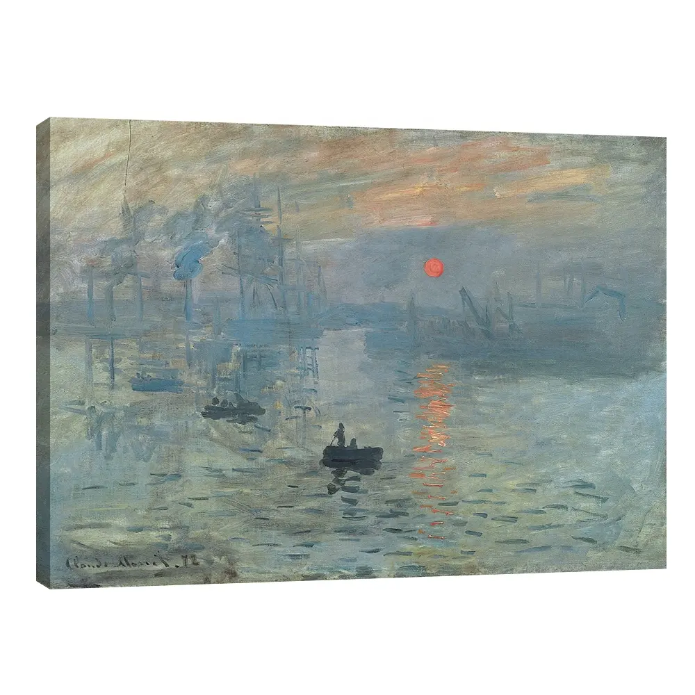 Claude Monet ภาพวาดสีน้ำมันพระอาทิตย์ขึ้นความประทับใจ