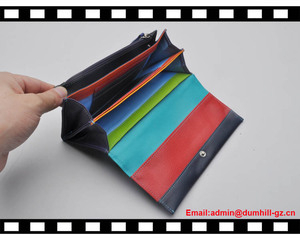 Vera pelle Rfid personalizzata di alta qualità di marca con <span class=keywords><strong>portafoglio</strong></span> da <span class=keywords><strong>donna</strong></span> con griglia interna colorata - Product Image 5