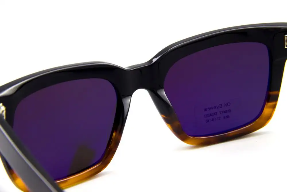 Unisex-Sonnenbrille matt-Acetat-Rahmen mit Schildkröten-Farbe retro große Sonnenbrille Größe