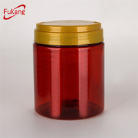 Lot de pots en plastique PET ronds vides de 450 cc pour mayonnaise avec couvercle