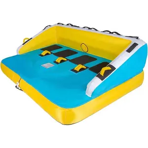 PVC Plastic 4 Person Inflatable Beach Water Ski Towable Tube Boat for Adults