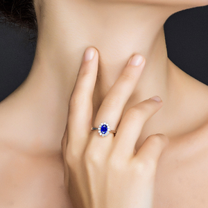 gioielli all'ingrosso espresso ali per le donne anello di zaffiro naturale oro 18k gemme preziose anello con diamante - Product Image 5