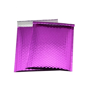 Acolchado Durable brillante metálico púrpura adhesivo envío sobre rosa de polietileno burbuja - Product Image 1