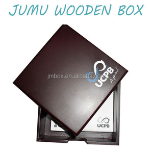 Matte Dark Red Lacquer Finish <strong>Wooden</strong> <strong>Post</strong> It <strong>Box</strong> - Product Image 3