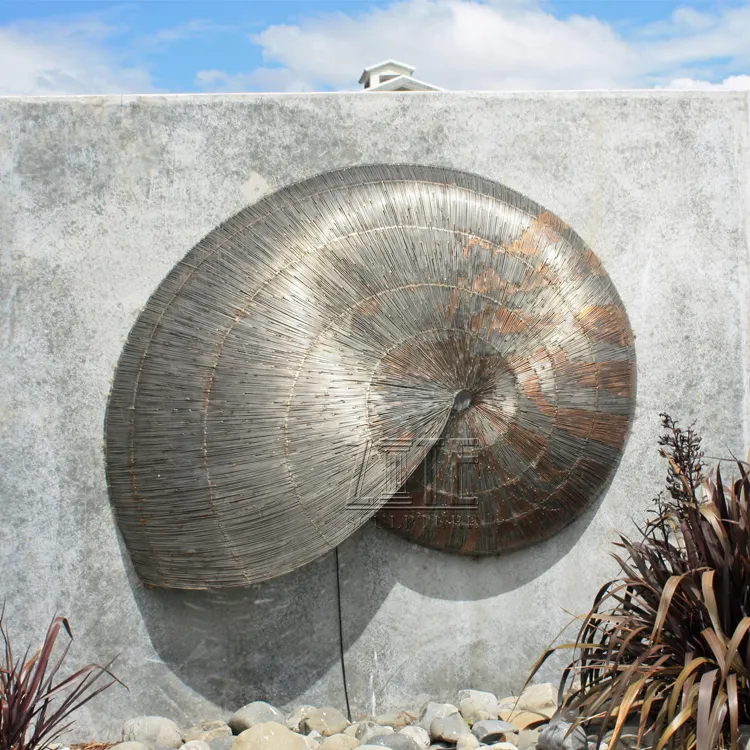Custom metal statue bronze seashell sculpture for wall decor